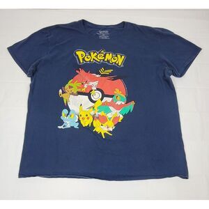 Pokemon Graphic T Shirt Mens 2XL. 2016 Talonflame Starter Generation 6 Blue‎ Tee